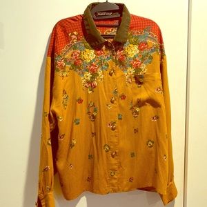 Vintage Carole Little Western Blouse Size 10
